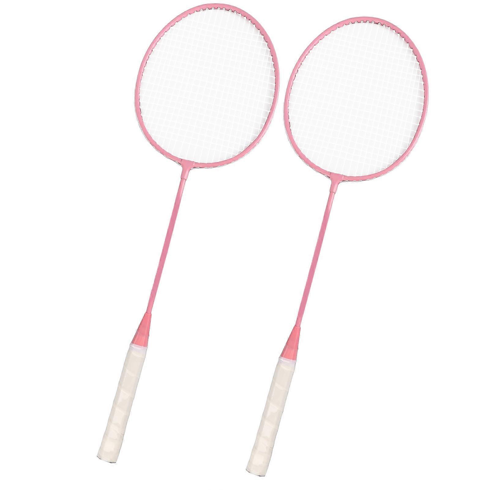 K1134 Badminton Racquet Set Split Iron Alloy Badminton Racket Set with Storage Bucket Storage Bag Pink 