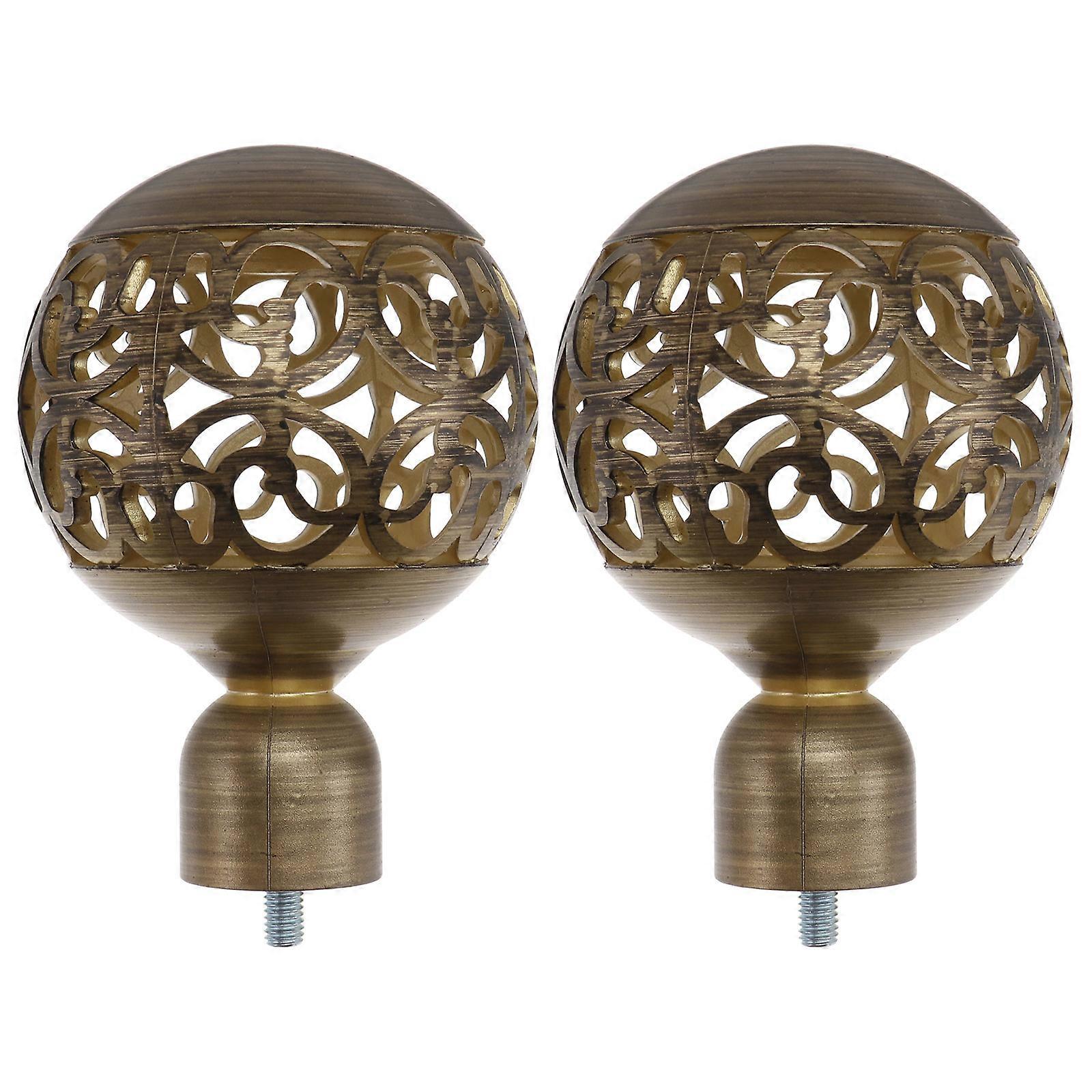 Elegant Curtain Rod Ends with Premium ABS Material Golden Color for Home Decor 2 Pcs