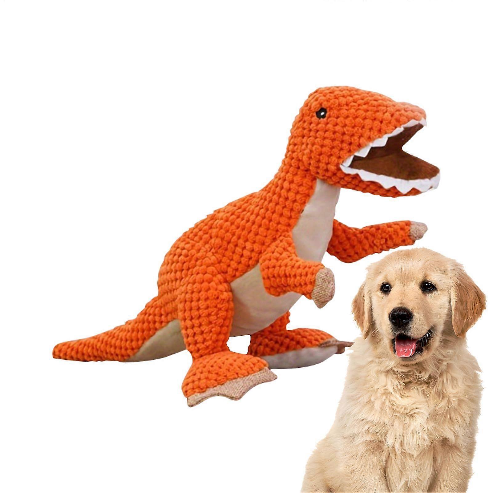 Plush Dog Toy Teething For Interactive Pets - Chew-Resistant Plush Toy For Indoor Outdoor Use Orange