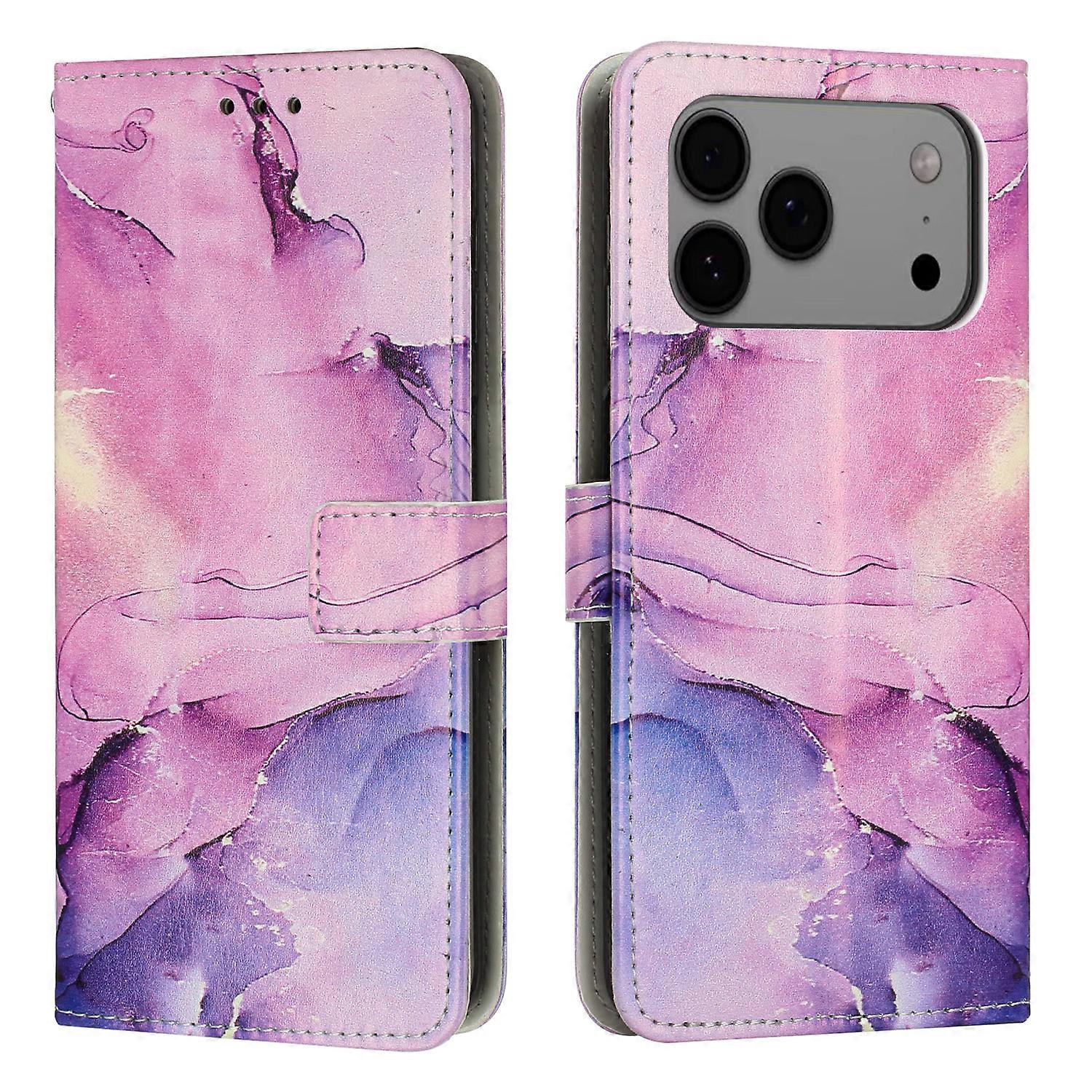 Compatible For iPhone 17 Pro Max Stand Case Marble Pattern PU Leather Wallet Phone Cover