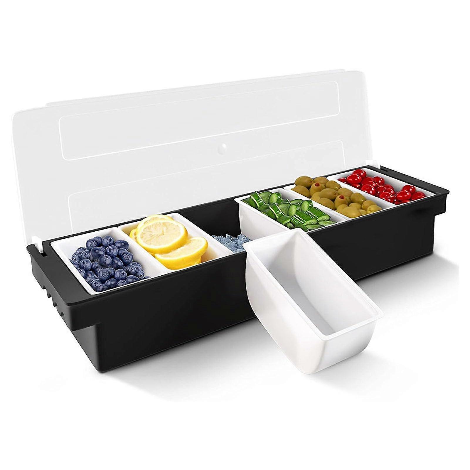 Multipurpose bar accessory set, presentation tray for fruits, spices, cocktails (6 pieces)