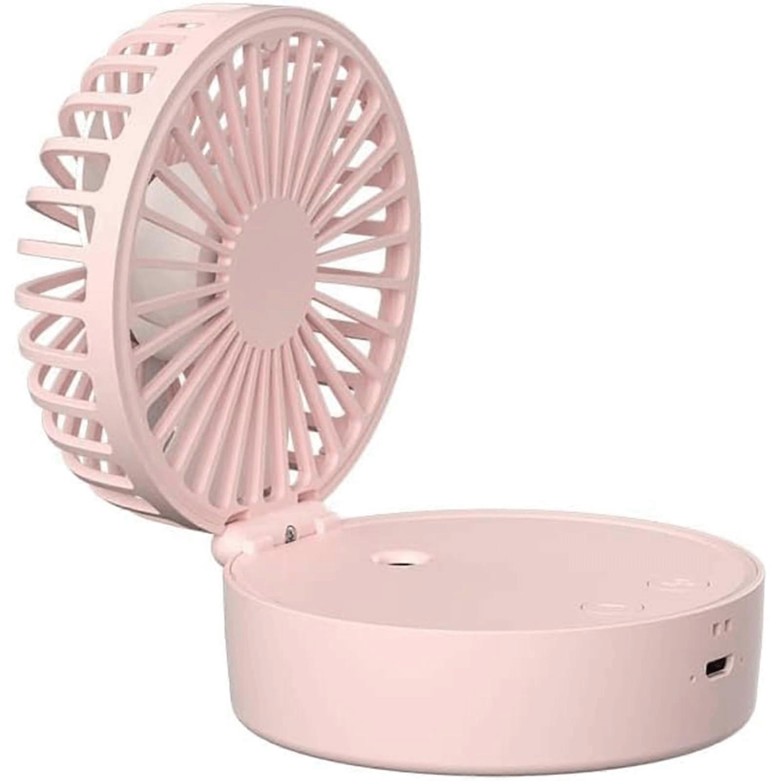 3in1 Standing Mini Fan, 110° Up and Down Rotation, 19ML Humidifier with Color Light, Fan for Outdoor/Sports Quiet Use