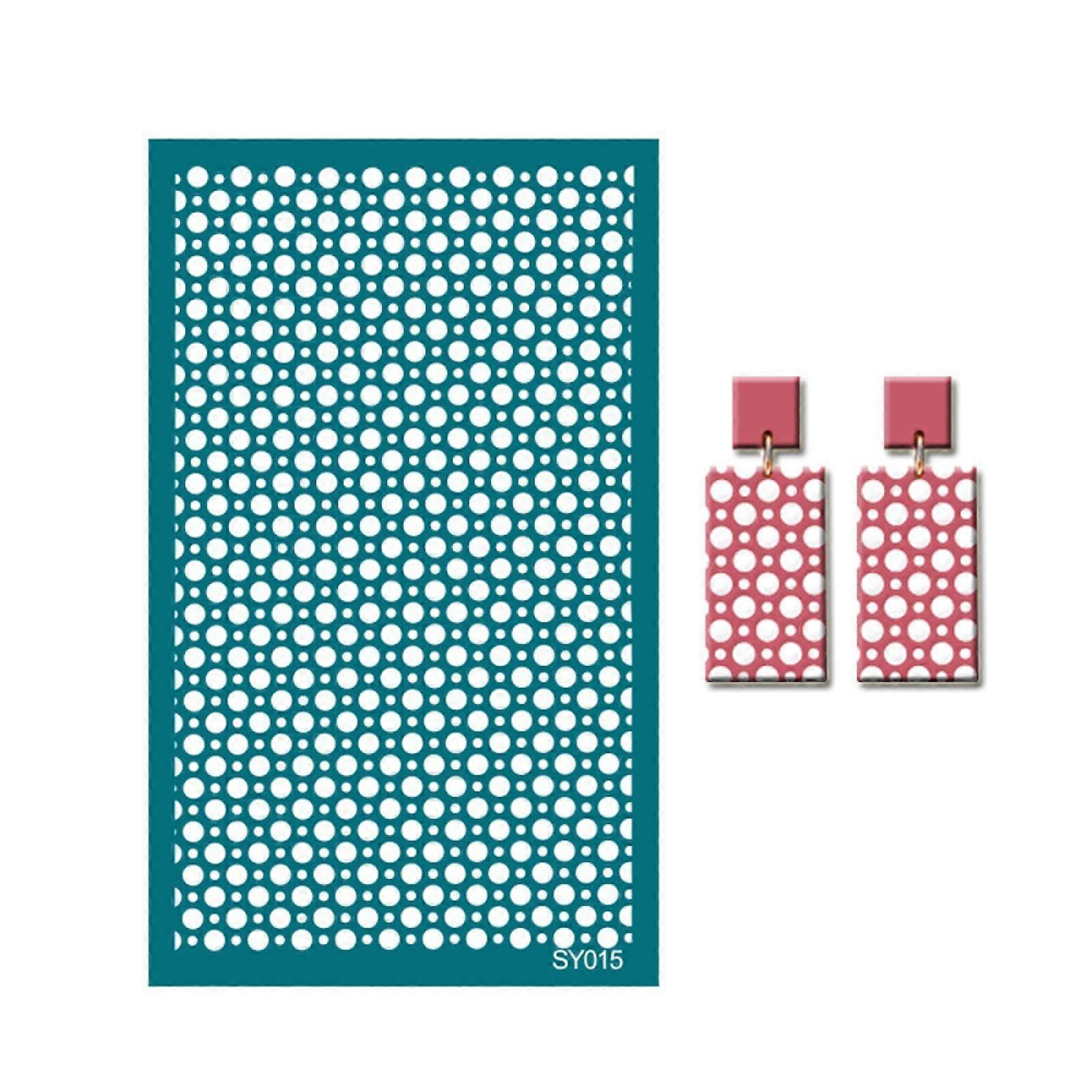 Screen Printing Kit 9x15 cm for Polymer Clay, Reusable Dot Silk Screen Stencils, Mesh Transfer Craft Supplies