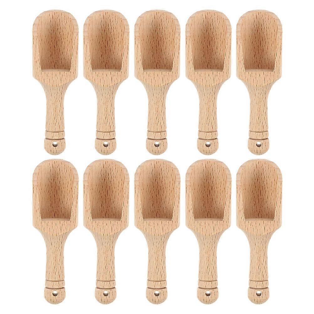 Spice Spoons Wooden Small Spoons Round Handle Kitchen Use 8X2.5X1.2CM 10Pack
