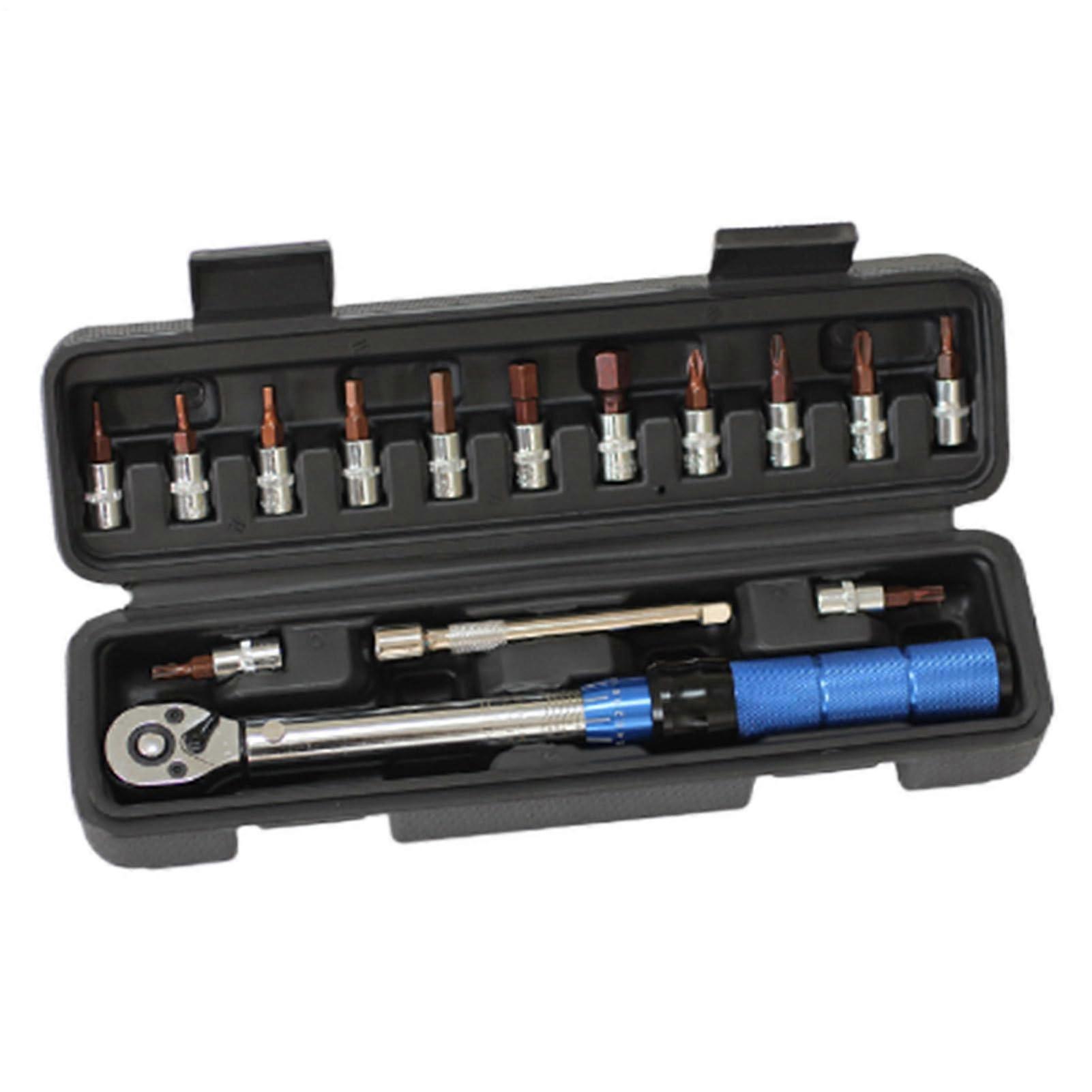 Torque wrench bicycle tool torque wrench with socket 1/4 inch driver sewing pair set bicycle tool kit for mountain bike mountain road with C