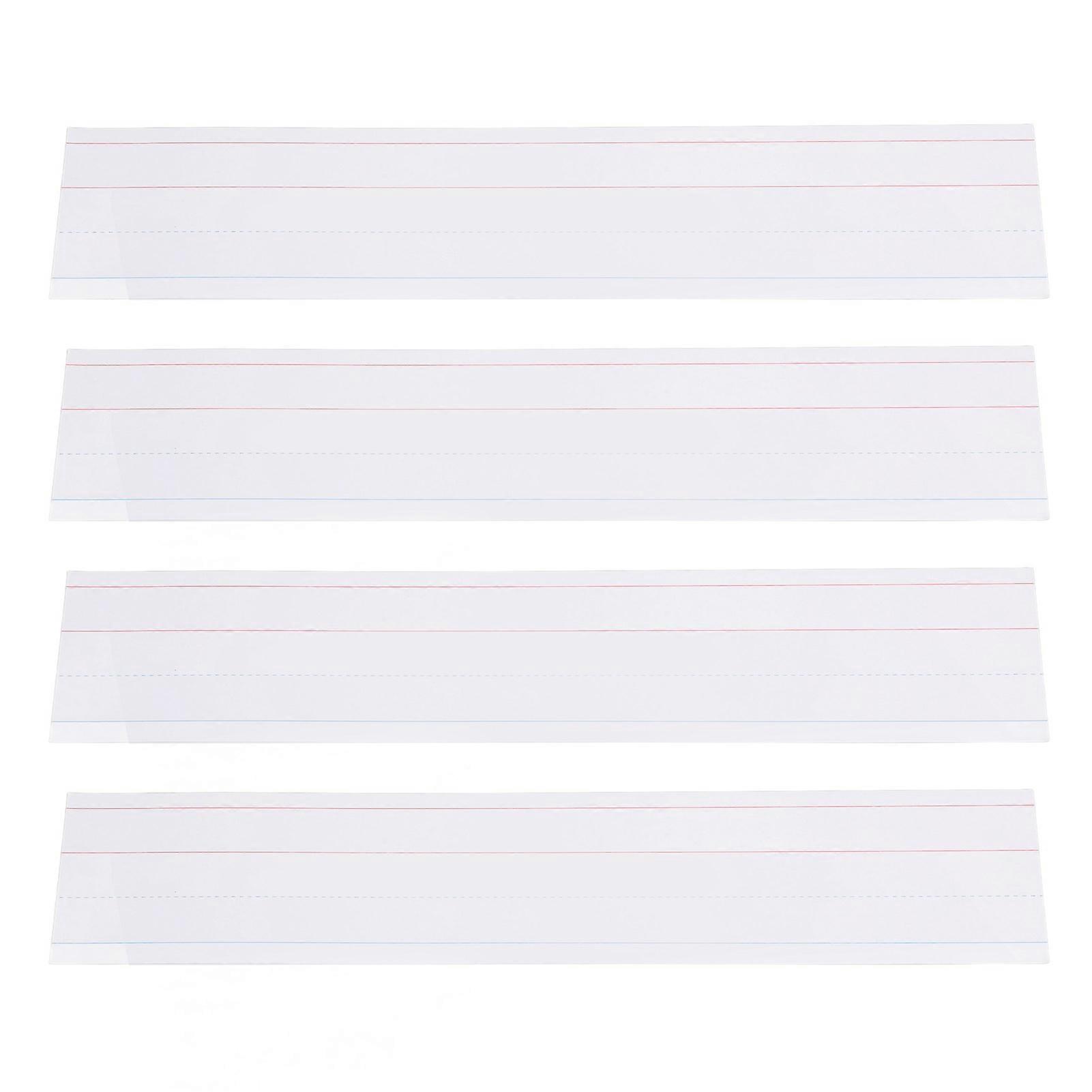 50pcs Dry Erase Sentence Strips Reusable White Lined Writing Sentence Strips Erasable Classroom Learning Tool 16 X 3 Inch