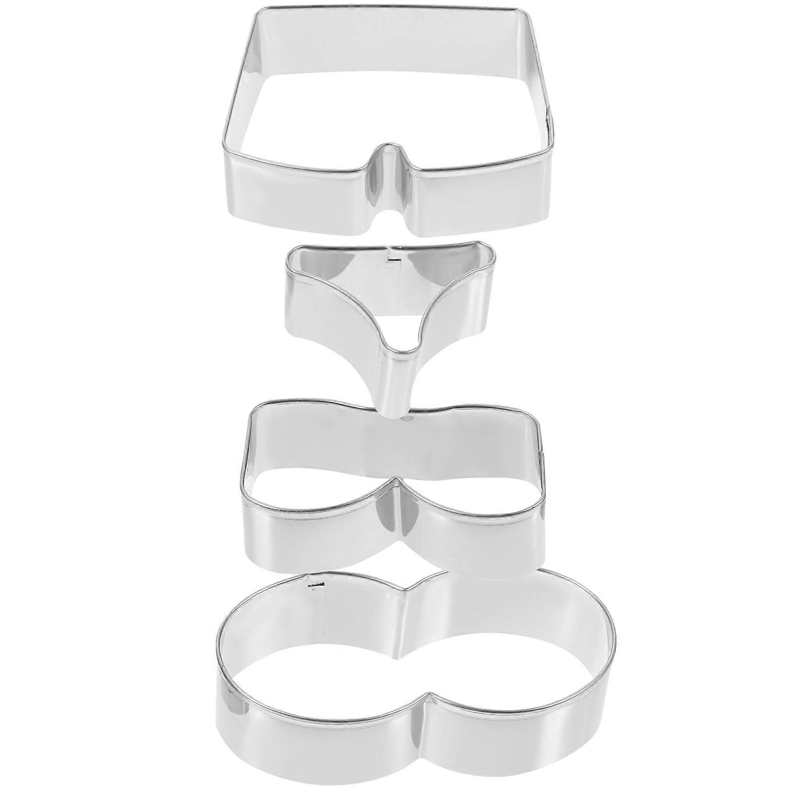 4pcs Reusable Stainless Steel Cookie Molds & Cutters – Non Stick, Easy to Clean, for Baking Cakes, Cookies, Eggs, and Biscuits – Home Bakery