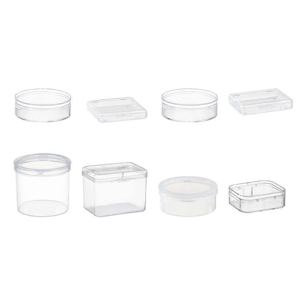 Travel Friendly Round Powder Puff Organizer Makeup Sponge Case Desktop Storage for Women 9x6.5cm PP 8Pcs