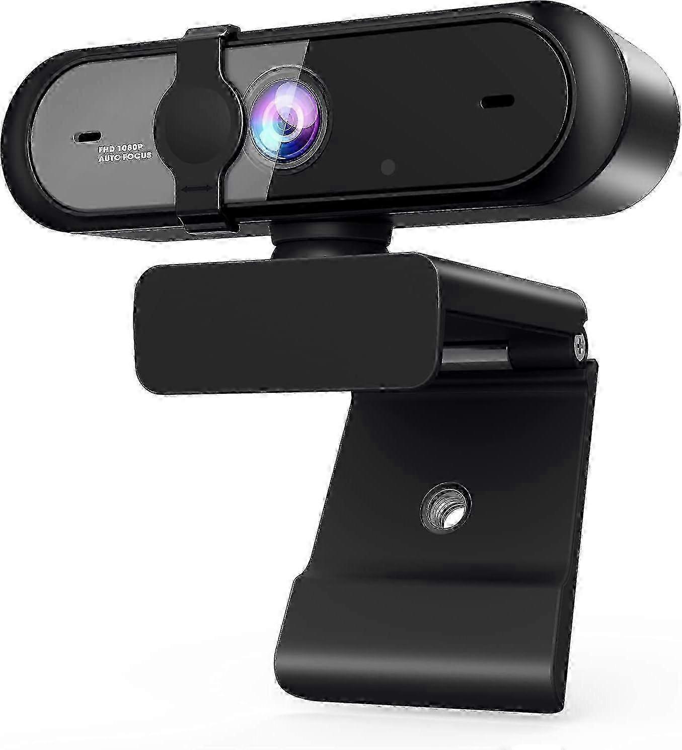 1080P USB Webcam with Built-in Microphone - ストリーミング&電話会議用の黒の高解像度ビデオカメラ