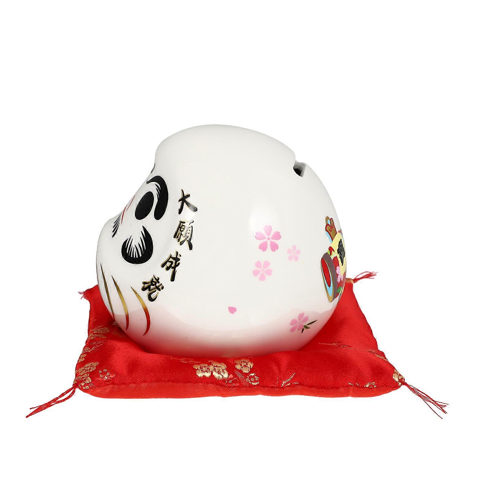 Novelty Money Box Chic Cartoon Style Coin Storage Jar for Living Room Table White 10x10x10cm Ceramic Home Decor 1Set
