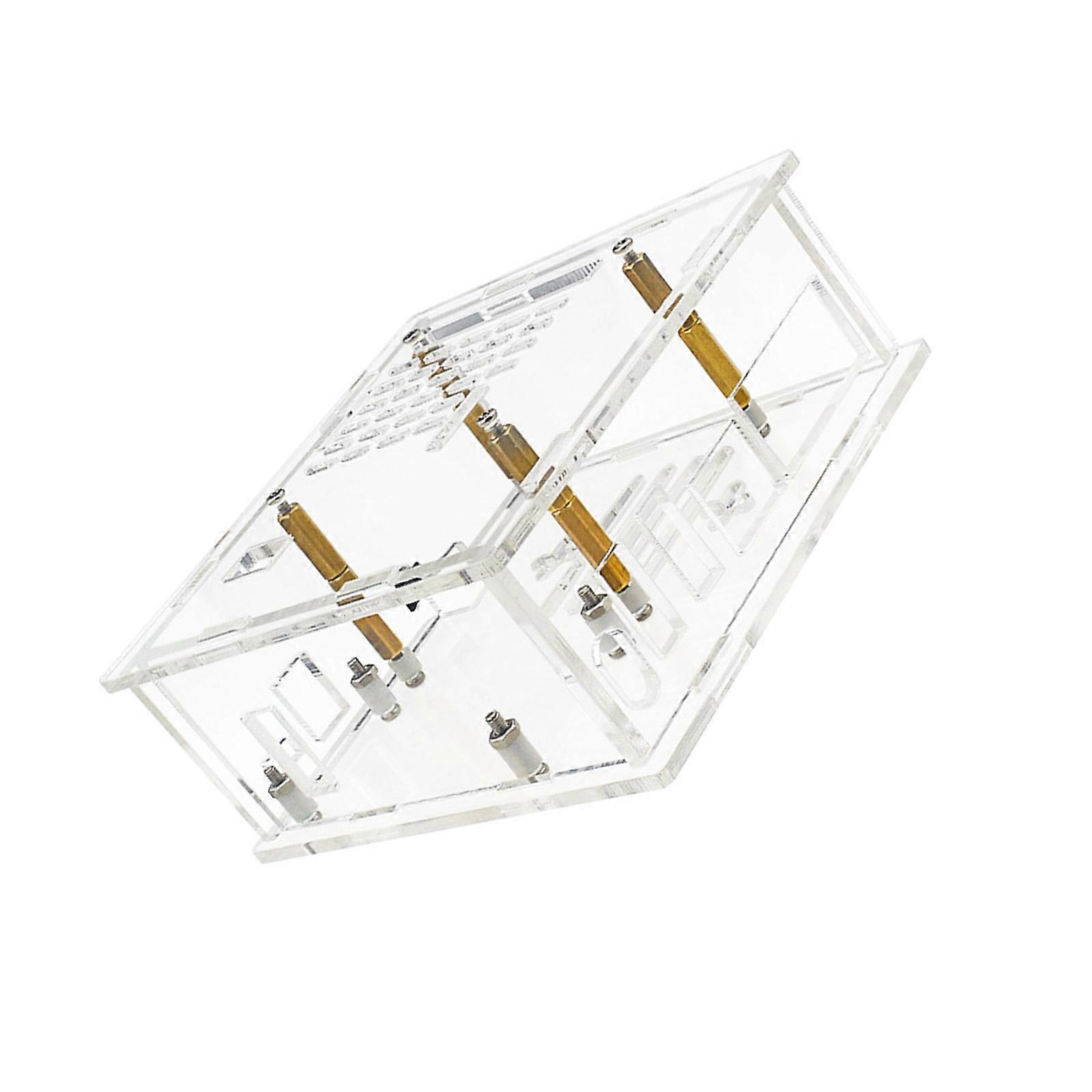 Protective Shell Acrylic Housing Case for RPi 5 with Airflow Vents and Space for Active Cooling（Case only） Multicolor