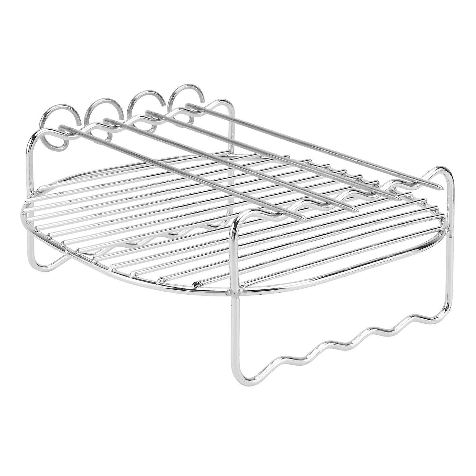 Stainless Steel Kitchen MultiPurpose Rack for Cooking Steaming Cooling Silver 1 Set