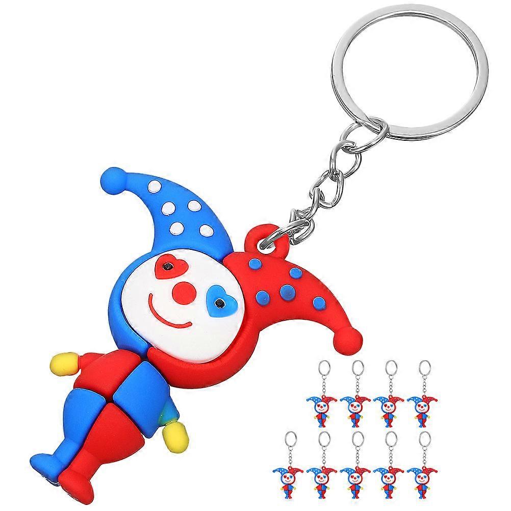 Funny Keyring Clown Design Hanging Ornament Fashionable Accessory 10Pcs
