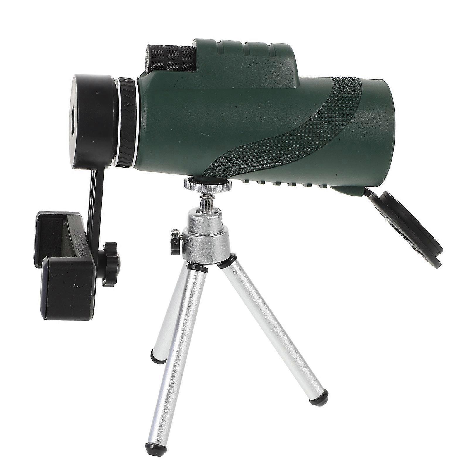 High Definition Military Green Monocular Telescope with Large Objective Lens for Smartphone – Lightweight Portable Scope for Hiking, , Bird Watching,