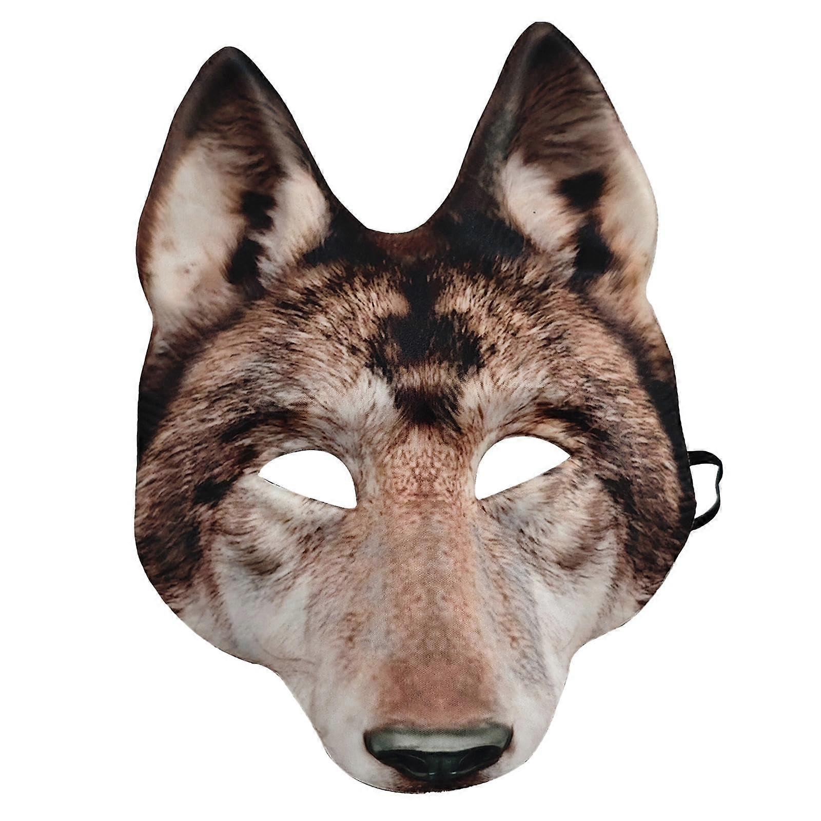Wolf Head Mask Wolf Cosplay Props for Carnival Burlesque Shows, Brown