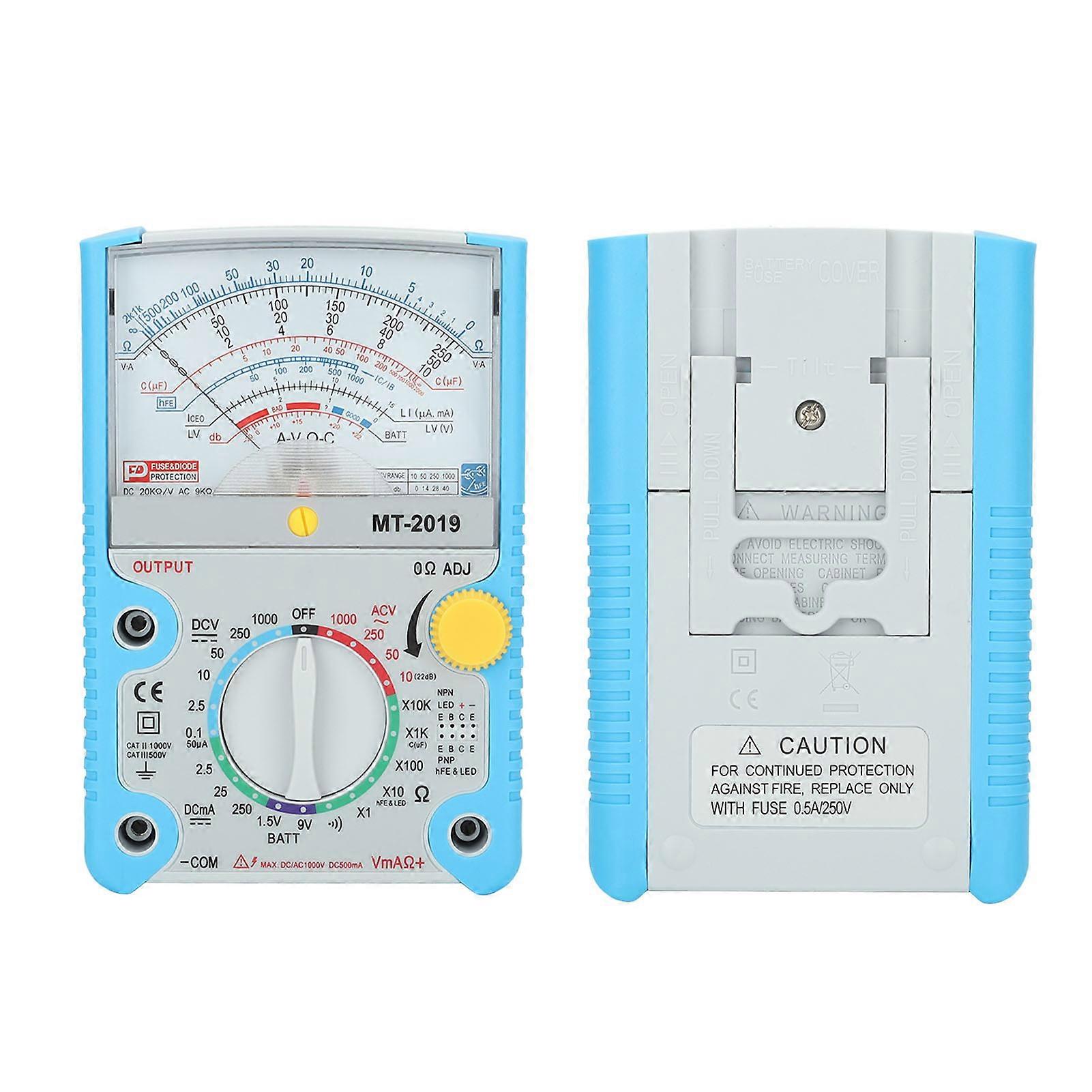 Pointer Multimeter Overload Protection ABS Hus Følsom Universal Meter med høj nøjagtighed til batteritest 