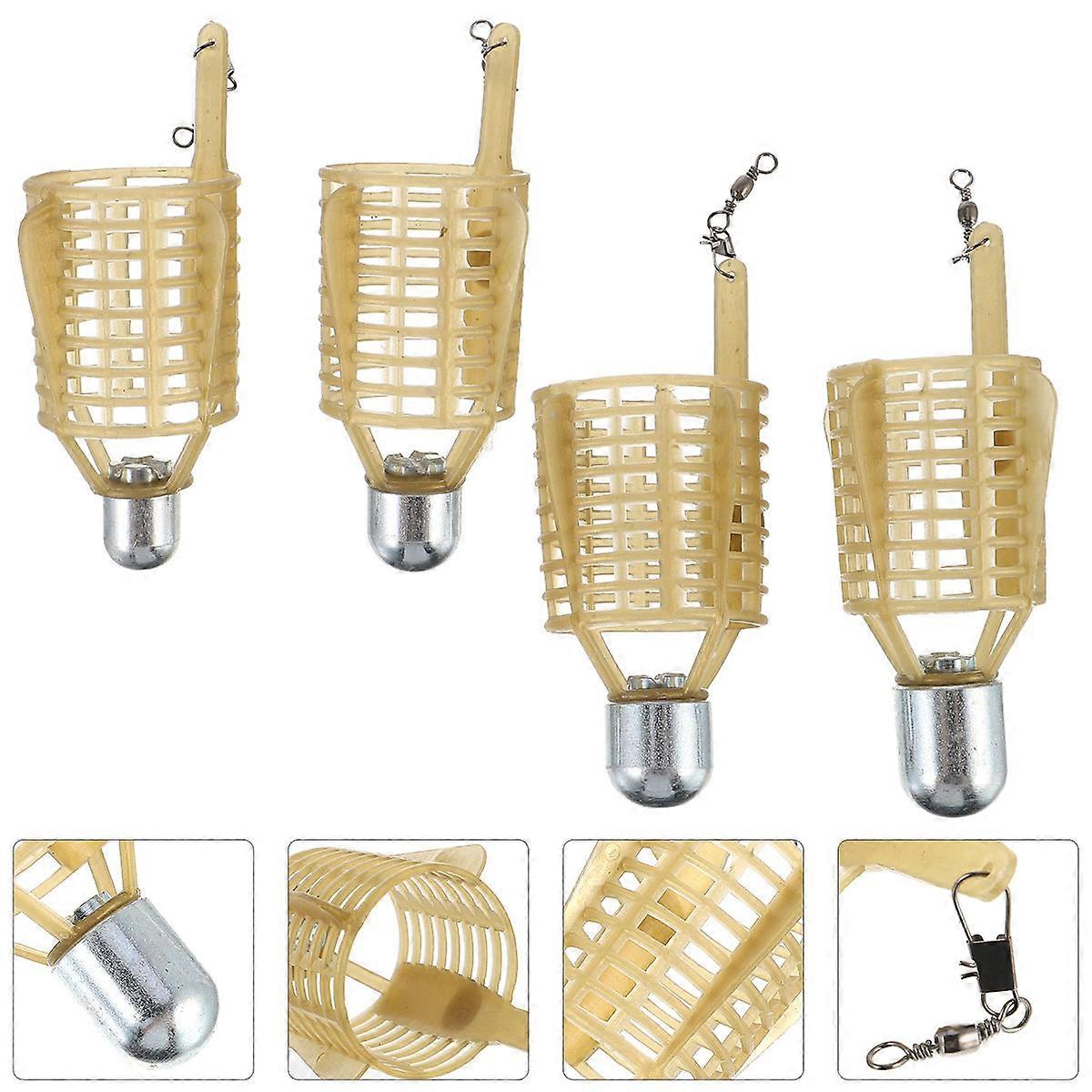 4pcs Durable Fishing Bait Trap Cage for Smelt, Eels, Crabs, Lobsters, and Shrimp – Lightweight Fishing Tackle Design