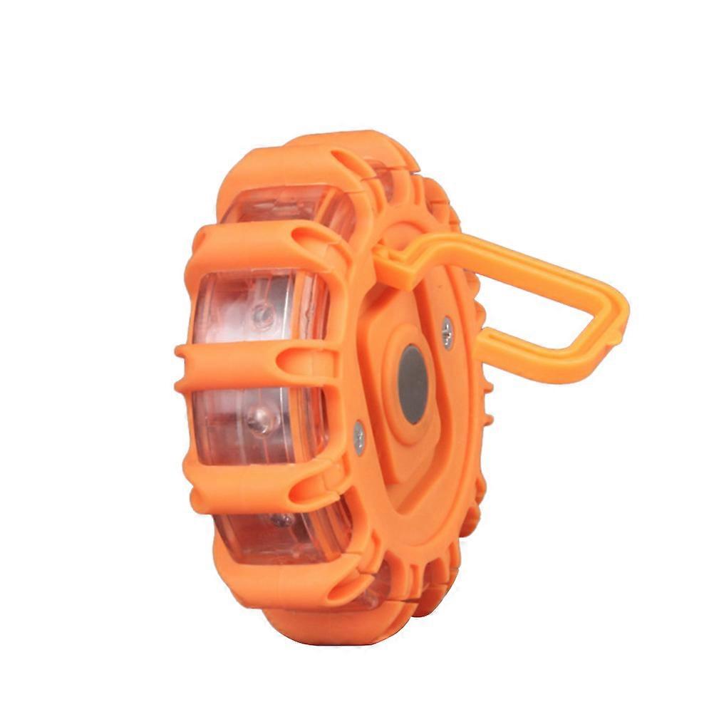 Orange Road Warning Light for Lighting Use Shatterproof Rainproof with Magnetized Base and Hook 3.5 Inch Diameter