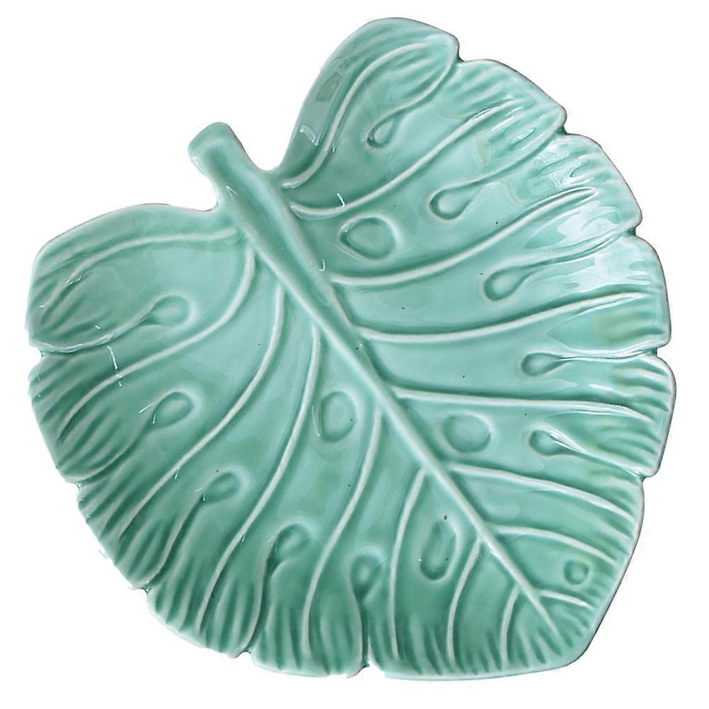 Seramik Tatlı Tabağı Yuvarlak Meyve Tabağı Yaratıcı Tasarım Yaprak Şekli .50X15.00X3.00cm Konteyner 1 Adet