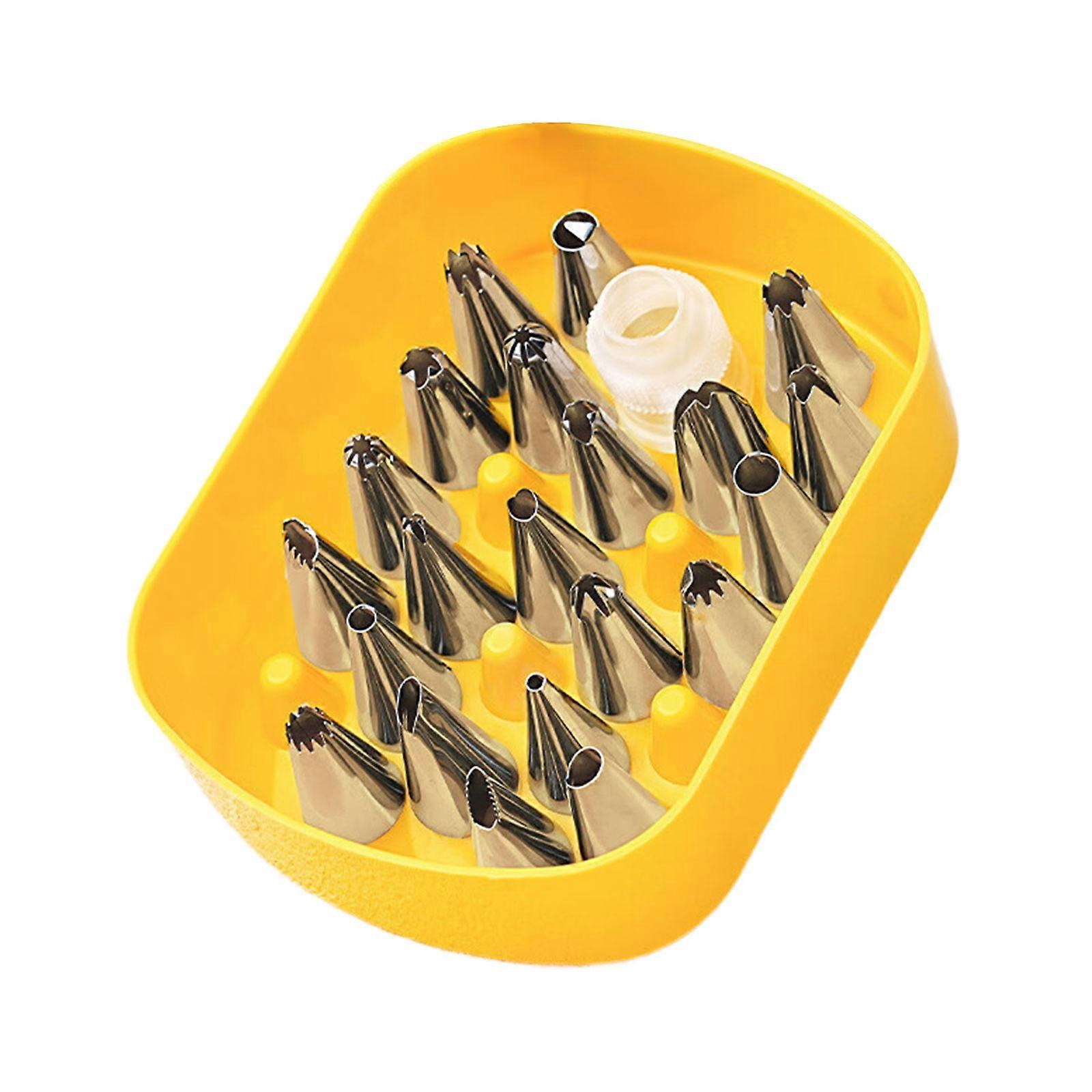 26Pcs Stainless Steels Piping Tip Cream Icing Piping Nozzle Decorating Tip Cake Butter Cream Piping Tip Baking Tool Multicolor