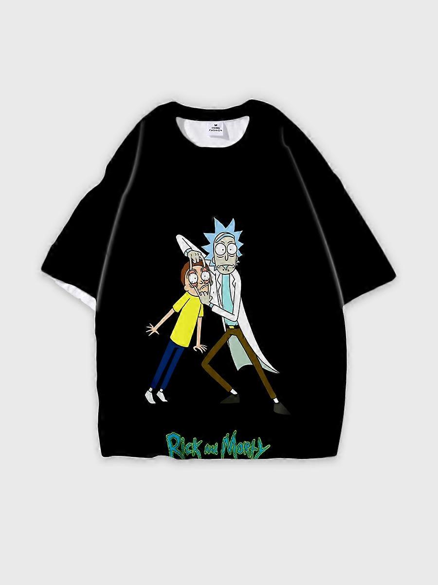 T-shirt round neck Animation Character Pattern loose short sleeve E1561