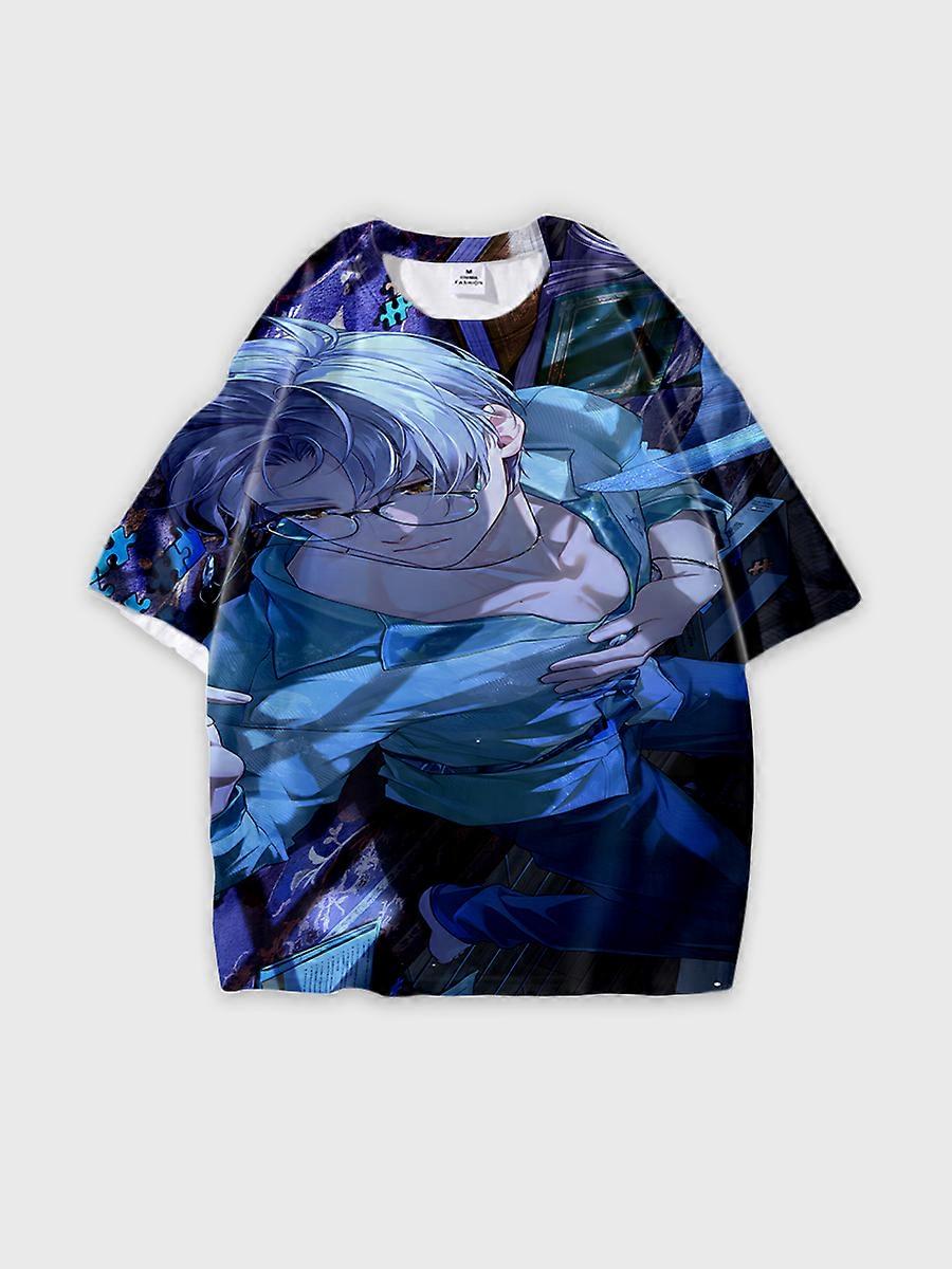 T-shirt round neck Role Pattern loose short sleeve E3547