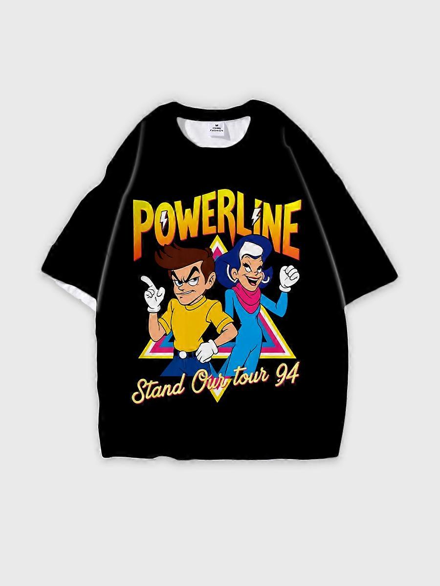 T-shirt round neck book Characters Pattern loose short sleeve E1322