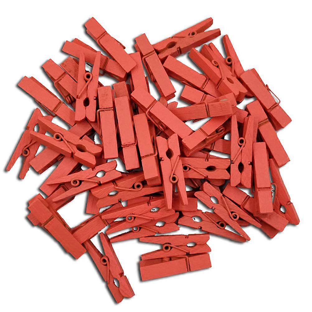 100 Pcs Natural Wooden Clips for Sealing Snacks and Photos Home Decoration Crafts and Laundry Orange
