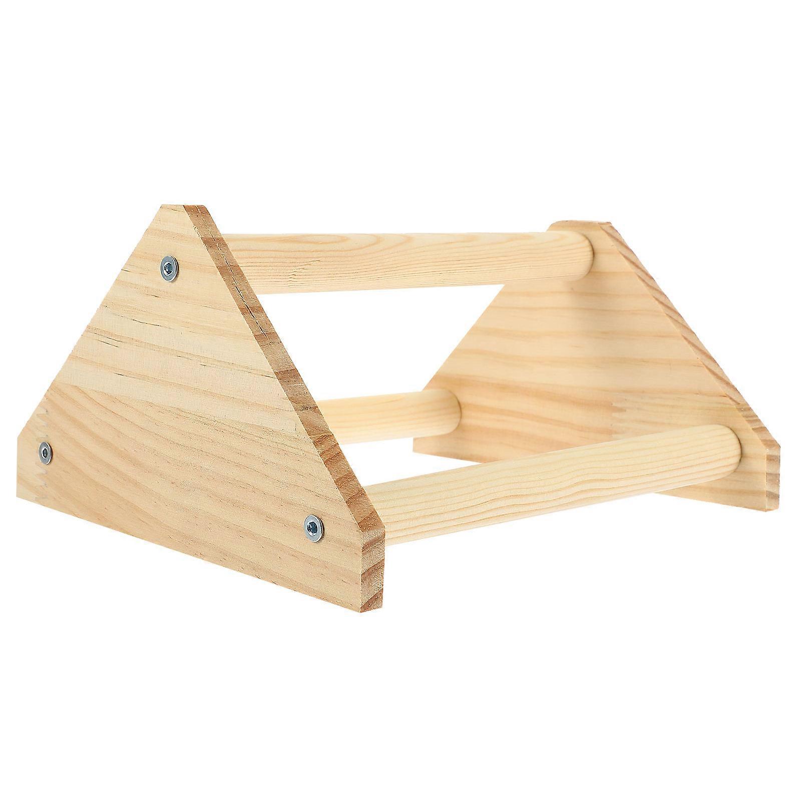 Wooden Bird Training Rack for Pet Use Khaki Color Perfect for Small Chicken and Parrots 7.5 Inches