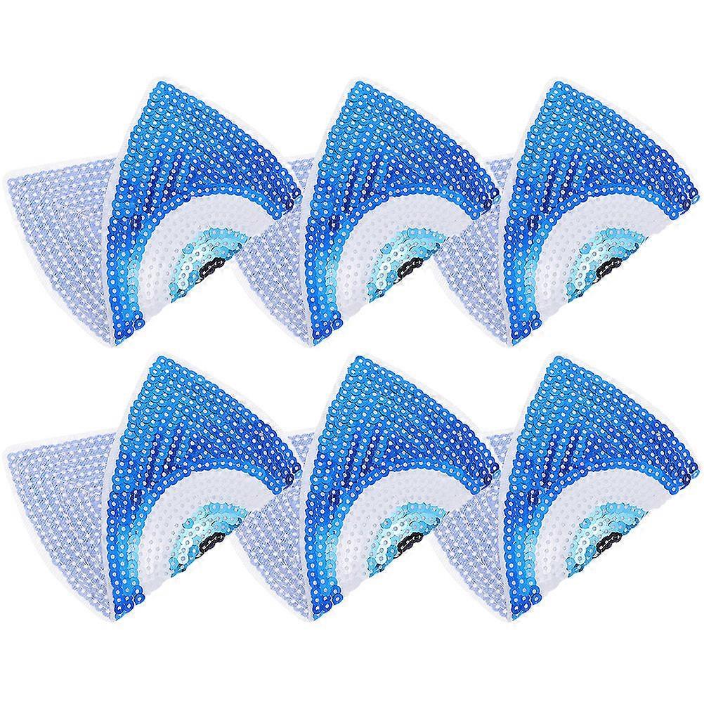 Clothes Patch Embroidered Sewing Patch for Decoration 6Pcs Blue