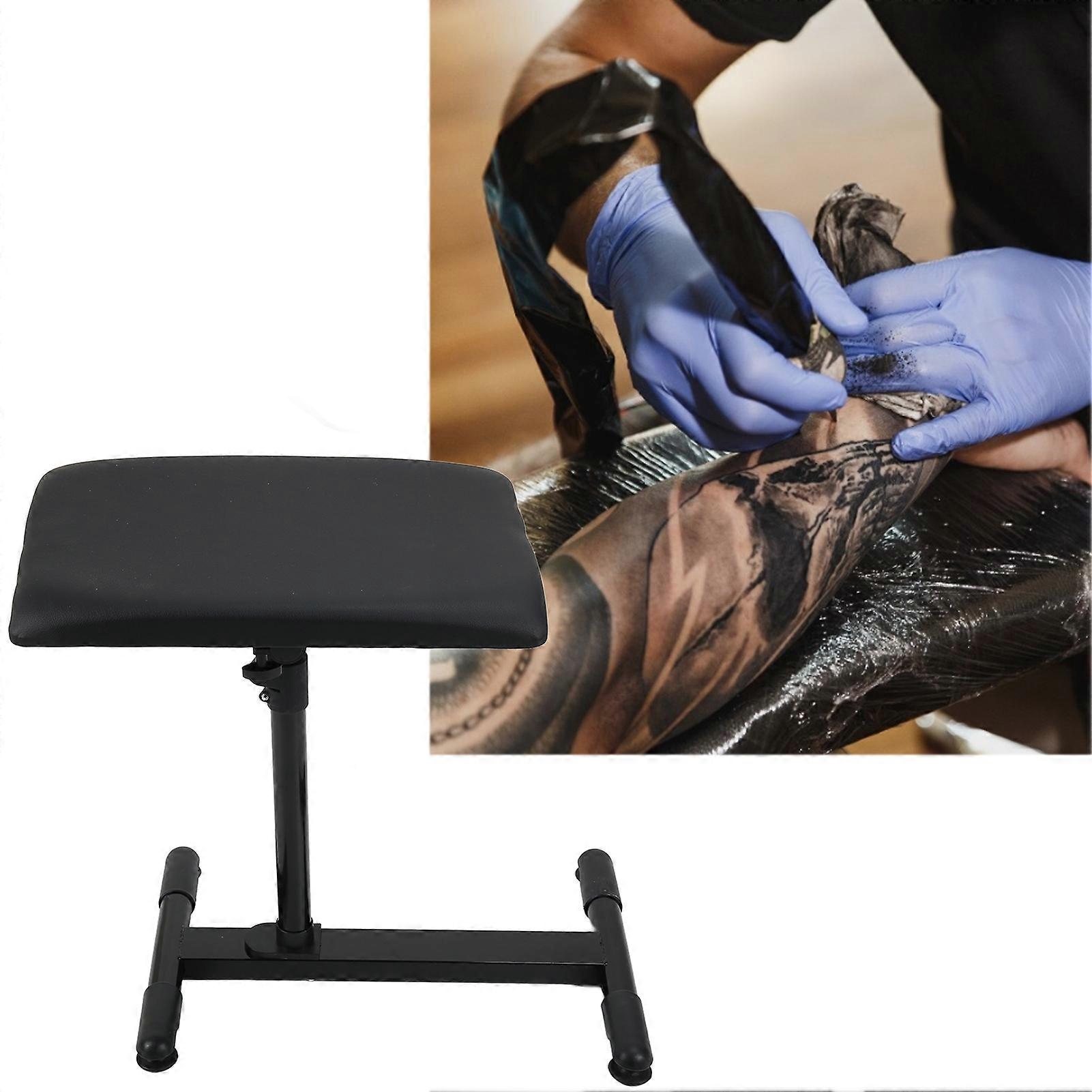 Tattoo Armrest Stand Stable Base Height Adjustable PU Panel Portable Tattoo Arm Leg Rest Sponge Pad 