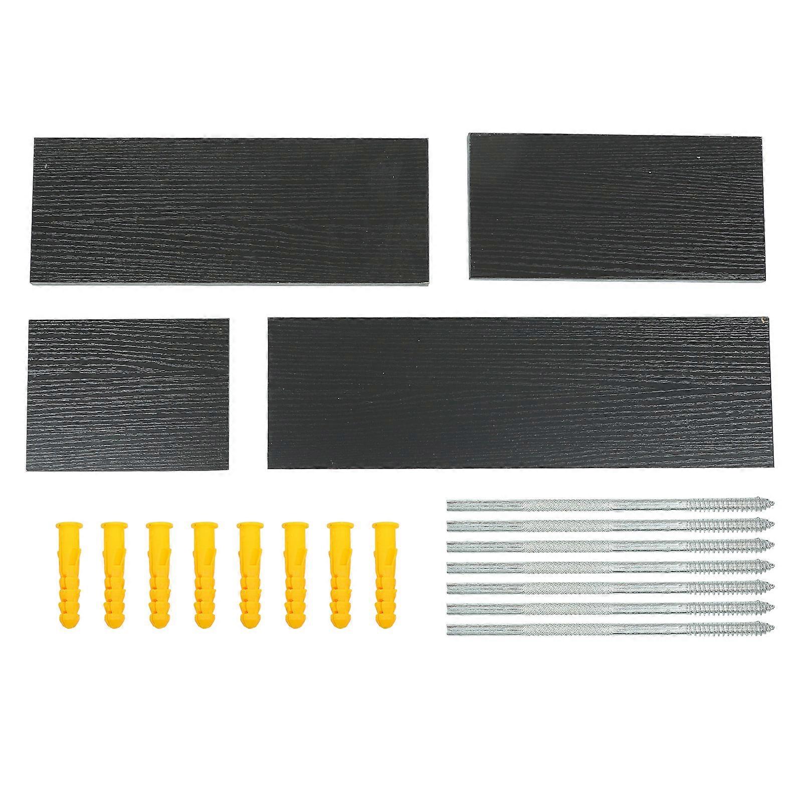 Display Small Decorations Wooden Storage Racks For Decorators Bedroom Black One-Line Appearance Design Storage 4Pcs