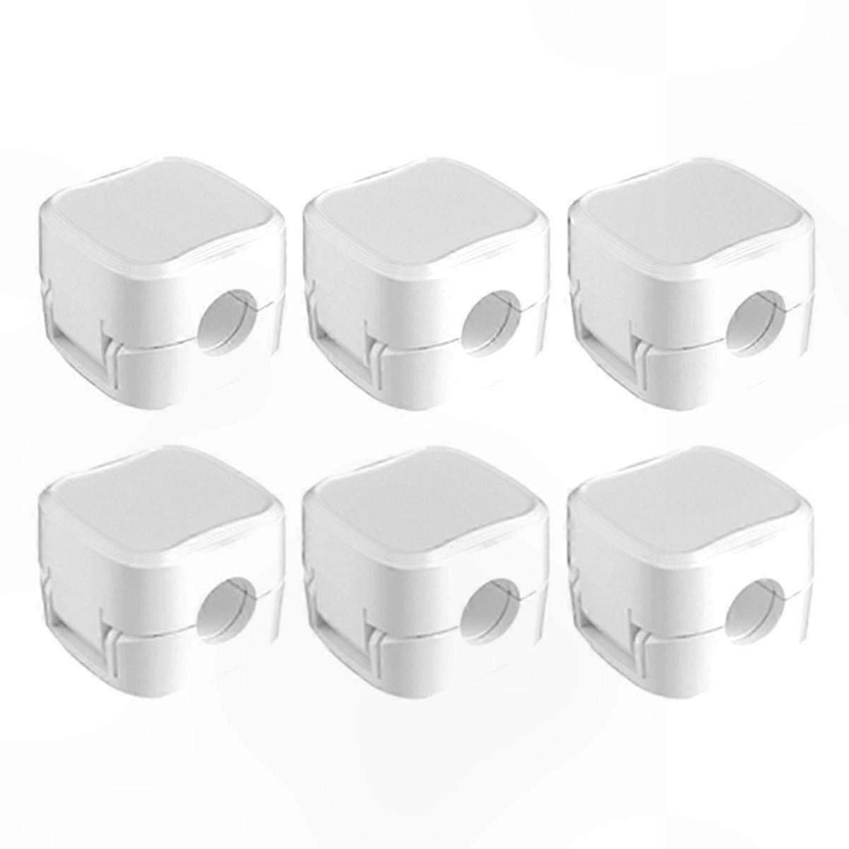 White Non-Marking Cable Clips with Magnetic Plug Hooks for Cord Organization