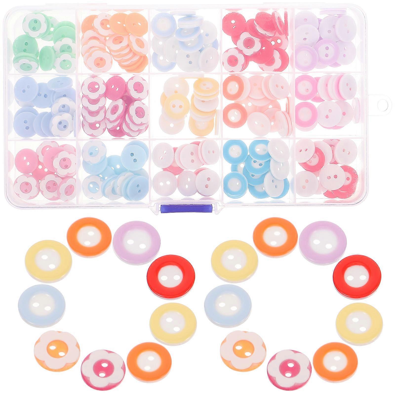 Cute Round Sewing Buttons For Handmade Projects 1.2x1.2cm 225Pcs Quality Plastic Button Replacement