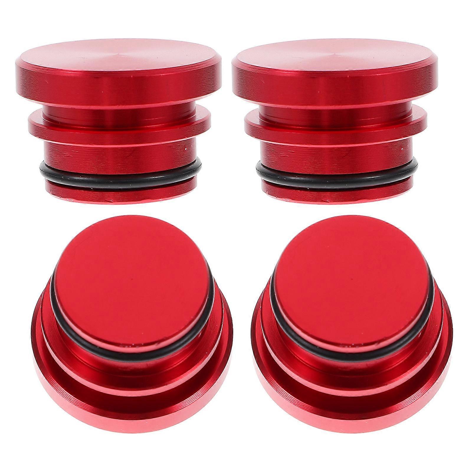Car Lighter Socket Covers Protective Caps Black Aluminum Alloy 4 Pieces