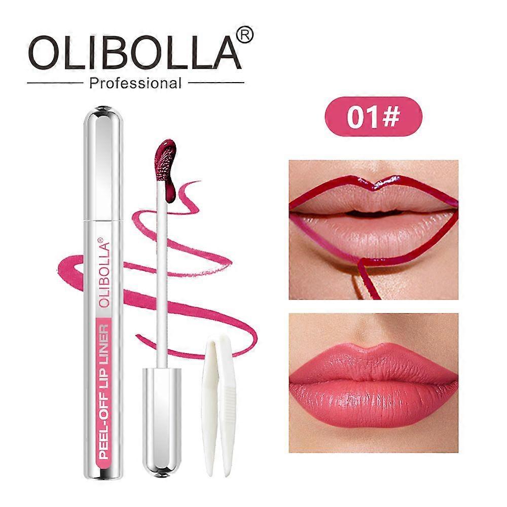 Peel Off Lip Liner Tattoo, Peel Off Lip Stain Long Lasting Nude Matte Lips Gloss, Waterproof Peeloff Liptint Non-Stick Lipstick Highly Pigmented Color