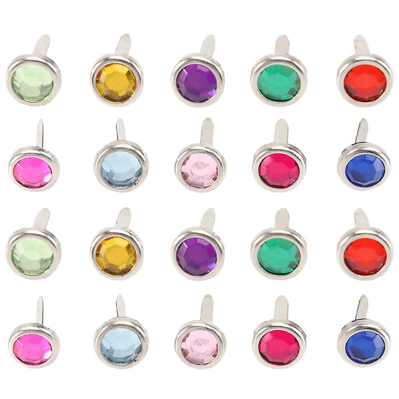100pcs Mini Round Brads Paper Fasteners For Scrapbooking Crafts Diy Projects And Stamping Random Colors