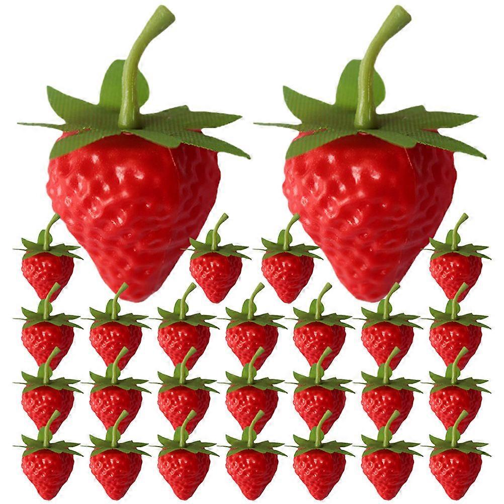 Fake Strawberries Toy for Decoration 40Pcs Artificial Strawberry Models