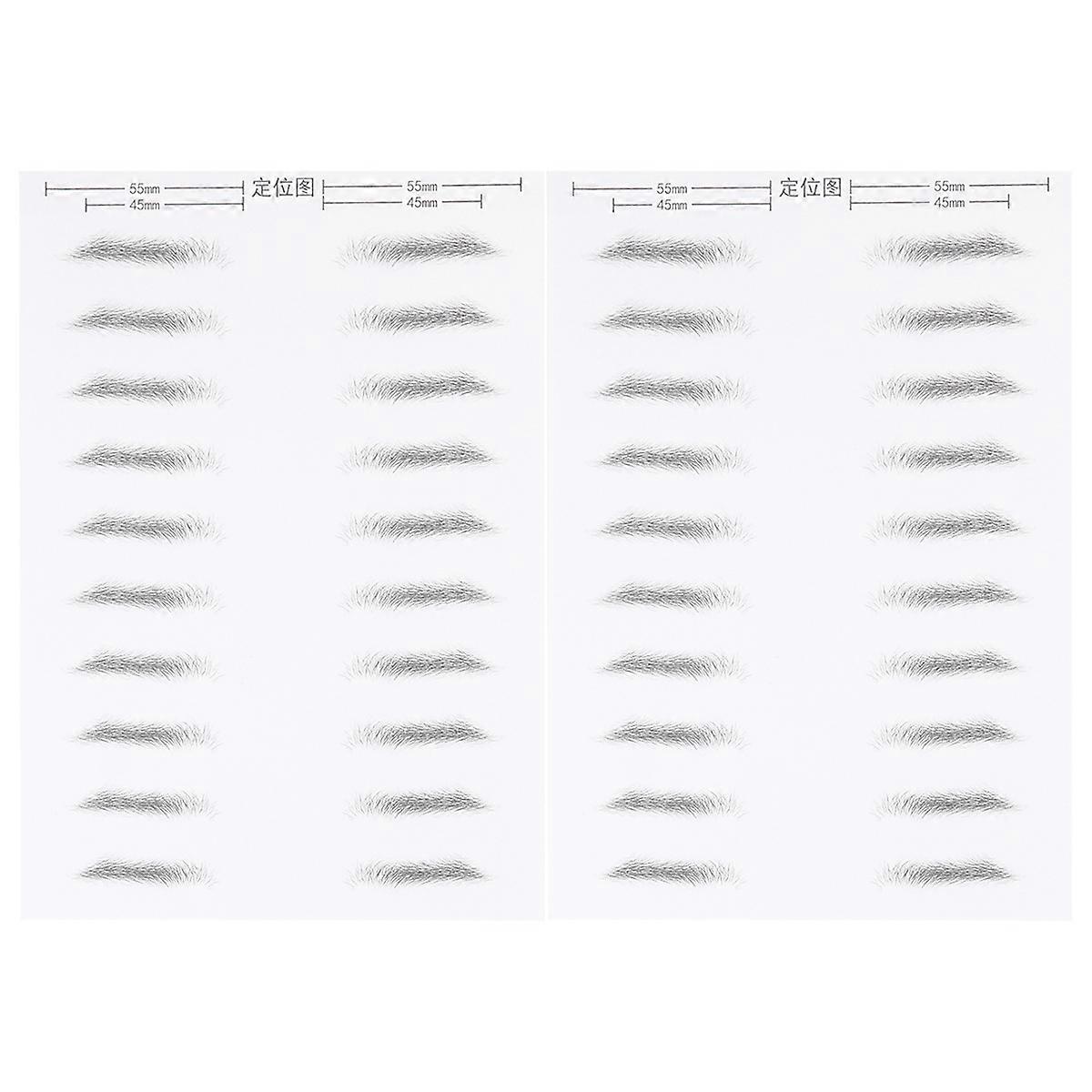 Eyebrow Shape Sticker Set Black Simulation for Daily Use 2 Sheets/20 Pairs Effective for Eyebrow