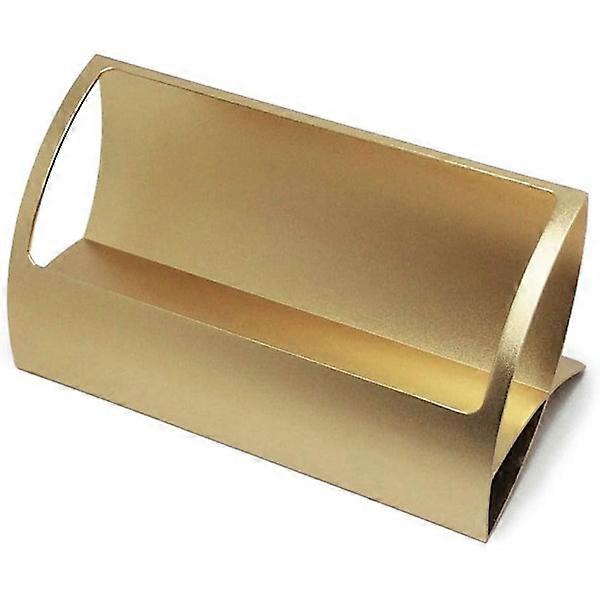 Case Desktop Case Aluminum Desktop Business Card Display Storage Box, Large Capacity, Free Lettering (Color: Gold)