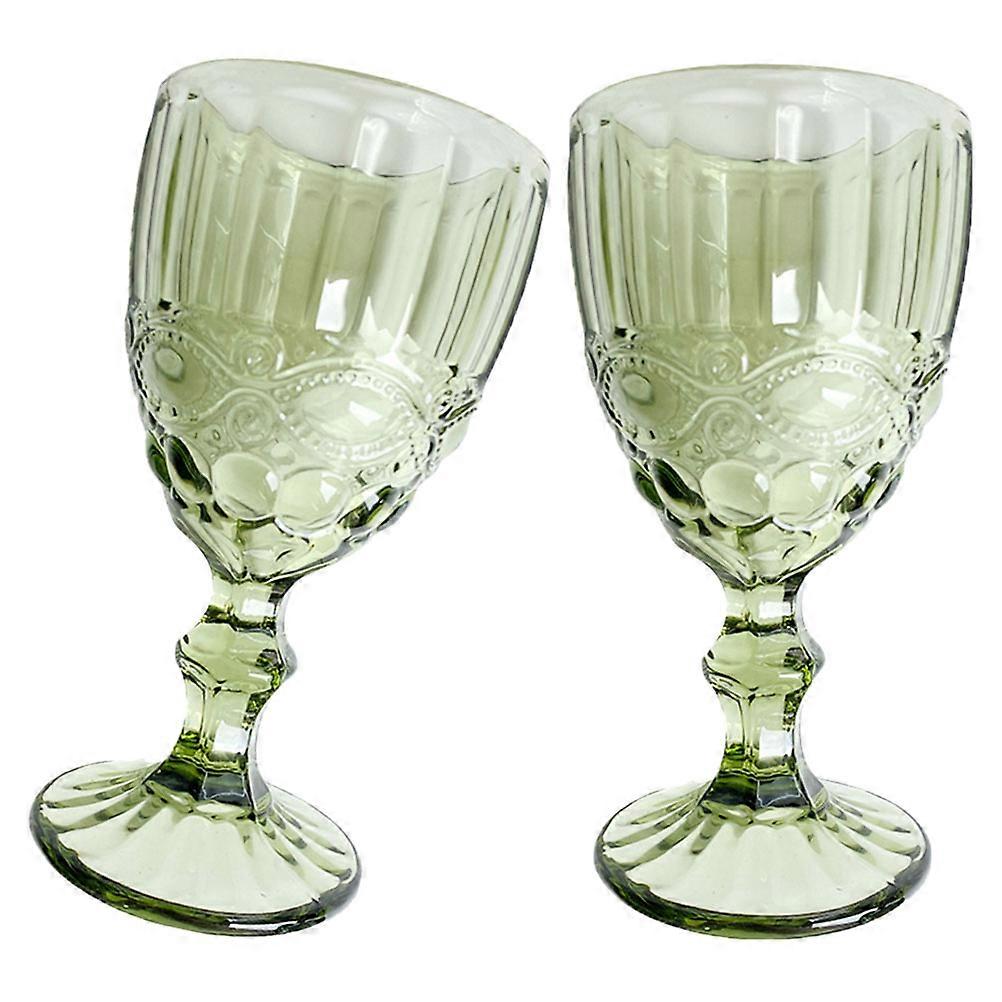 Vintage Embossed Wine Goblets Set of 2 Cocktail Cups for Parties, Dinners, Celebrations, Bar Use, and Liquor Serving