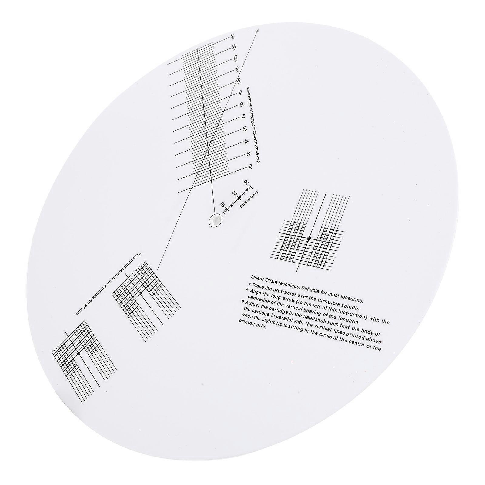 Vinyl Record Player Calibration Protractor Ruler for Turntable – Accurate Alignment and Pickup Calibration Tool – White