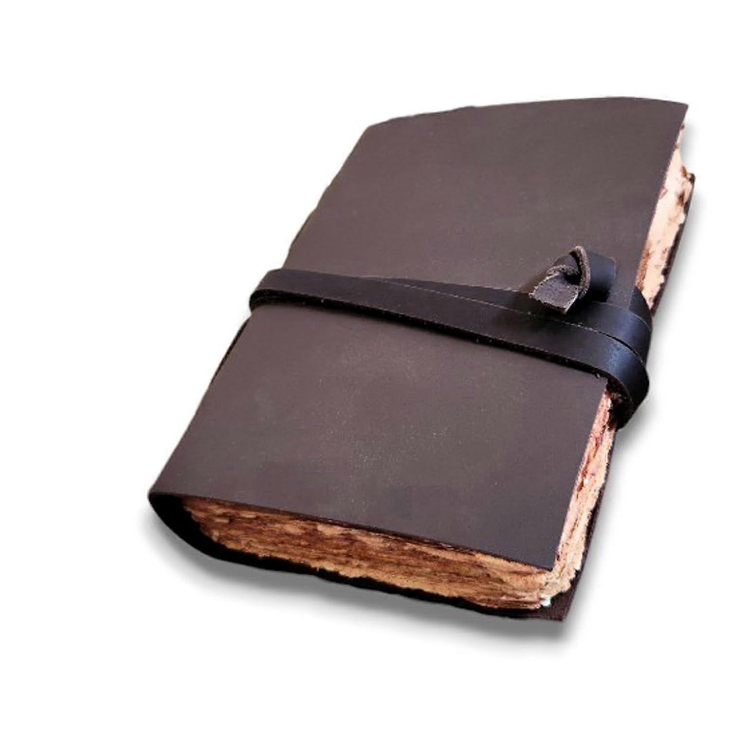 Real Leather Sketchbook Journal Dairy με 200 χαρτιά και δαντέλα