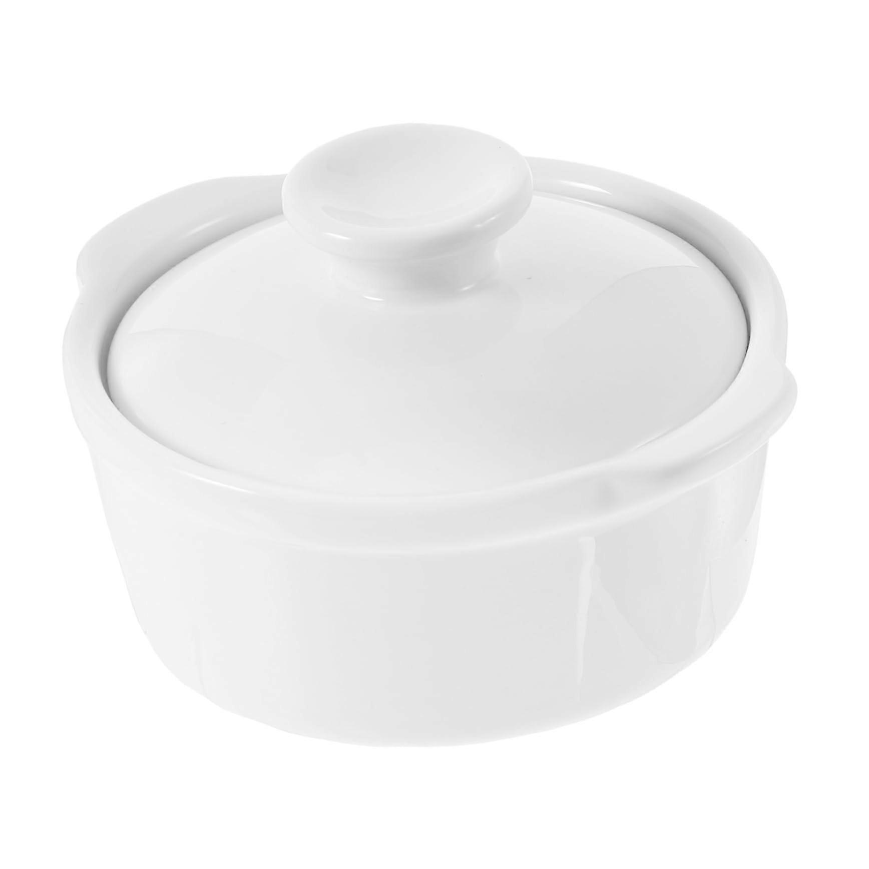 Ceramic Bowl with Lid and Handle, Stylish Noodle and Soup Serving Dish, Ideal for Desserts and Buffets, Durable Daily Use