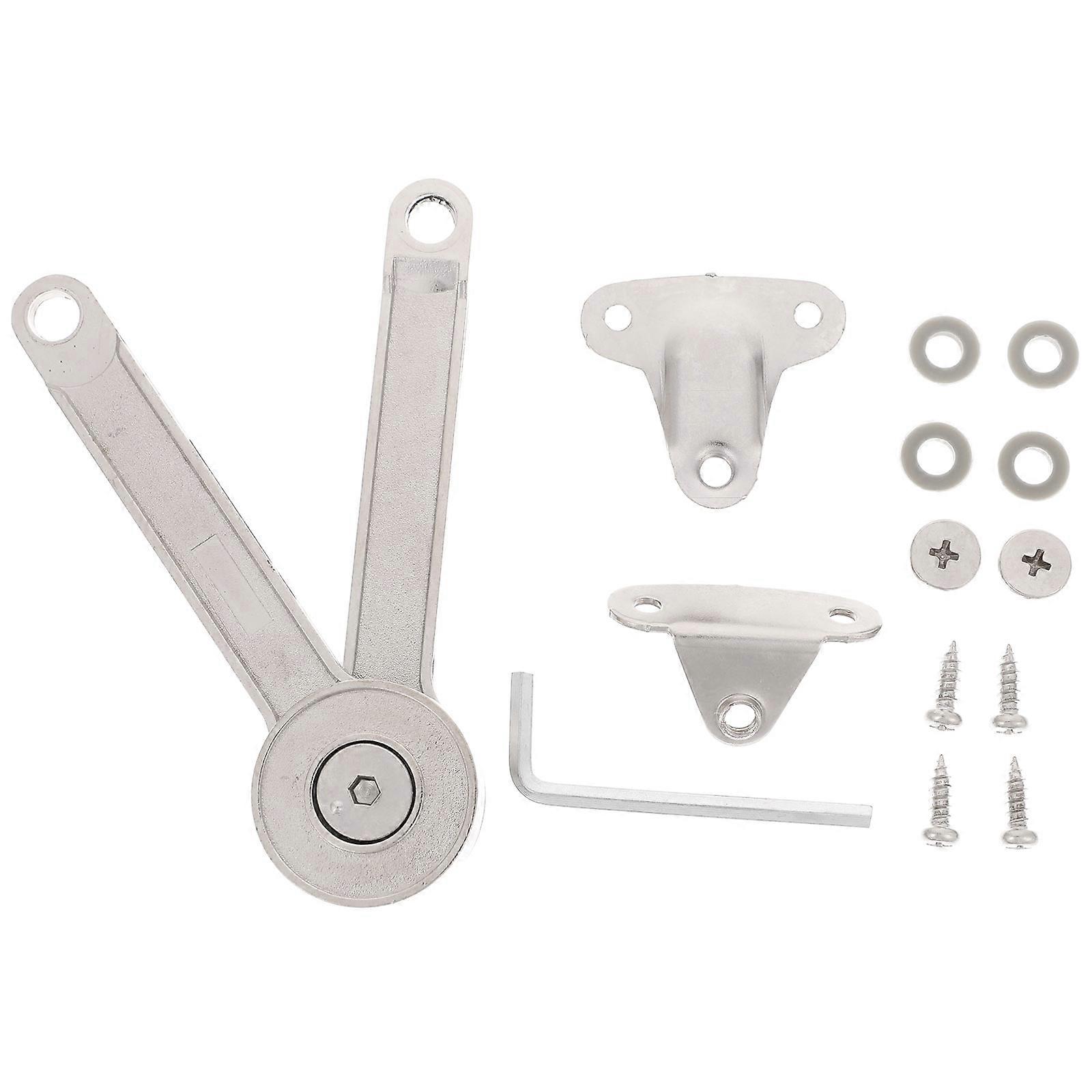 Silver Lid Support Hinge for Home Use Strong Zinc Alloy Material Freely Adjustable 1 Set