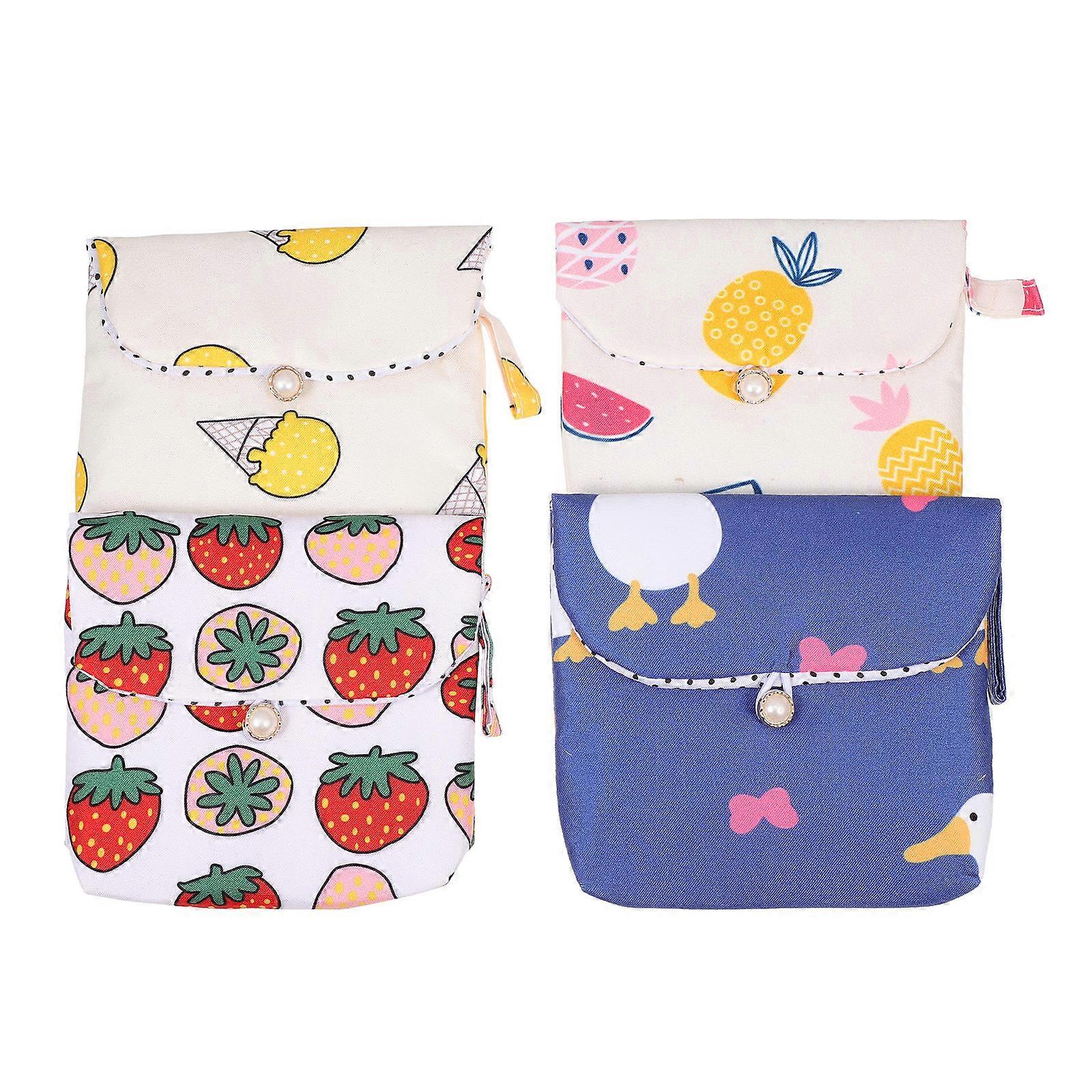 Multi-Purpose Portable Period Bag For Girls In Random Style Perfect For Daily Use And Travel 4Pcs