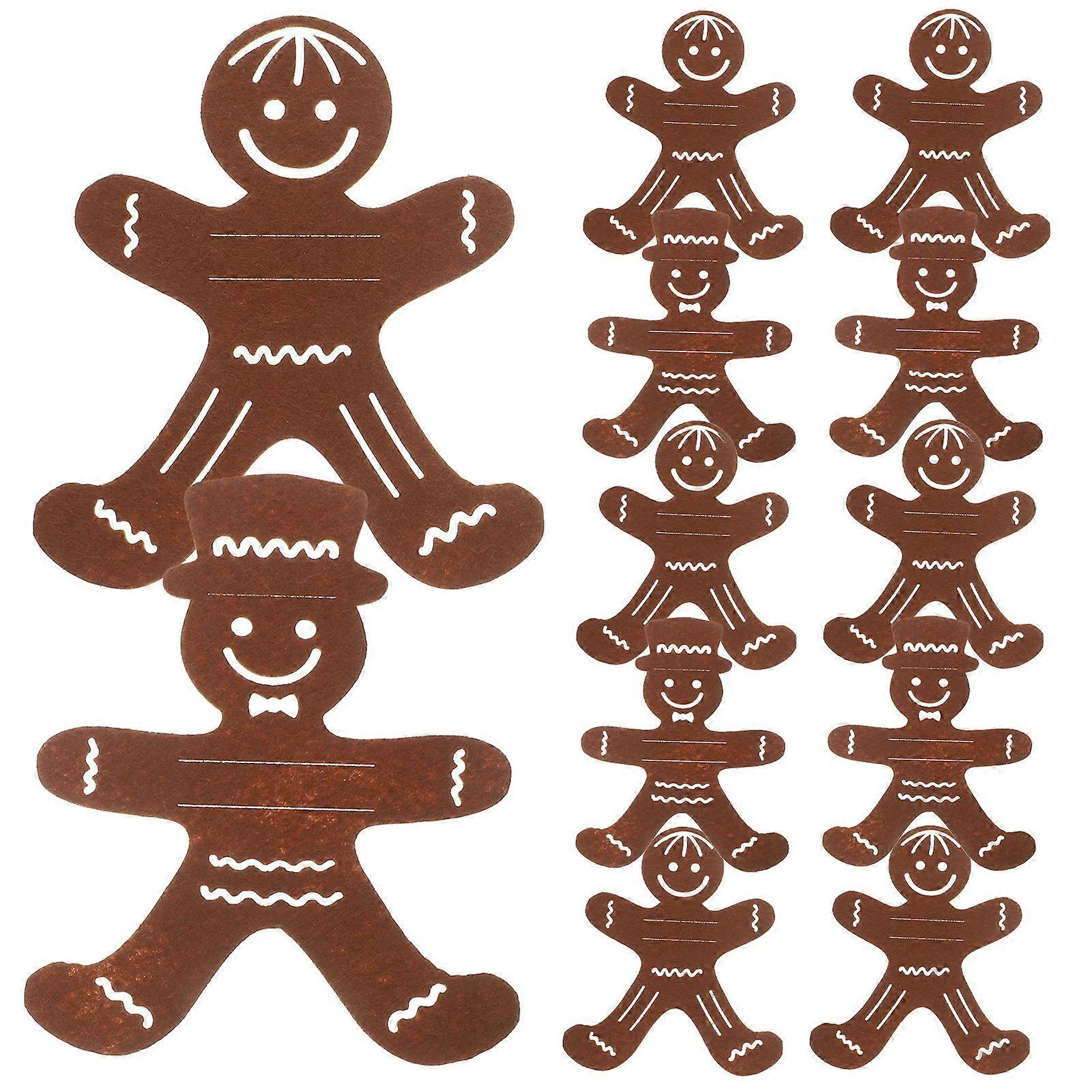 12Pcs Tableware Pouch Forks Utensil Holder Brown Christmas Atmosphere Space-saving