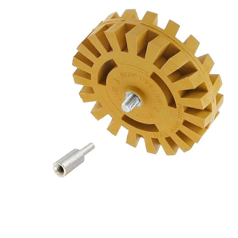 Eraser Wheel For Adhesive Removal Crafted For DIY Projects Featuring 4 Inch Diameter And Golden Finish 1Pc