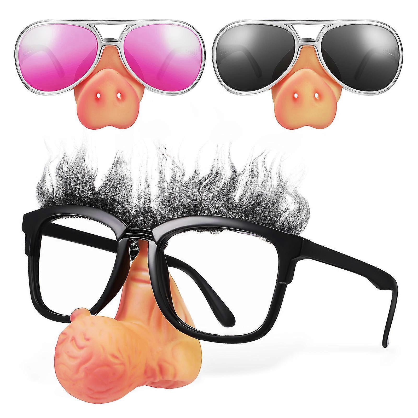 3pcs Halloween Party Glasses with Pig Nose Props for Costume Events – Fun Eyewear for Birthdays, Dances & Festive Decorations