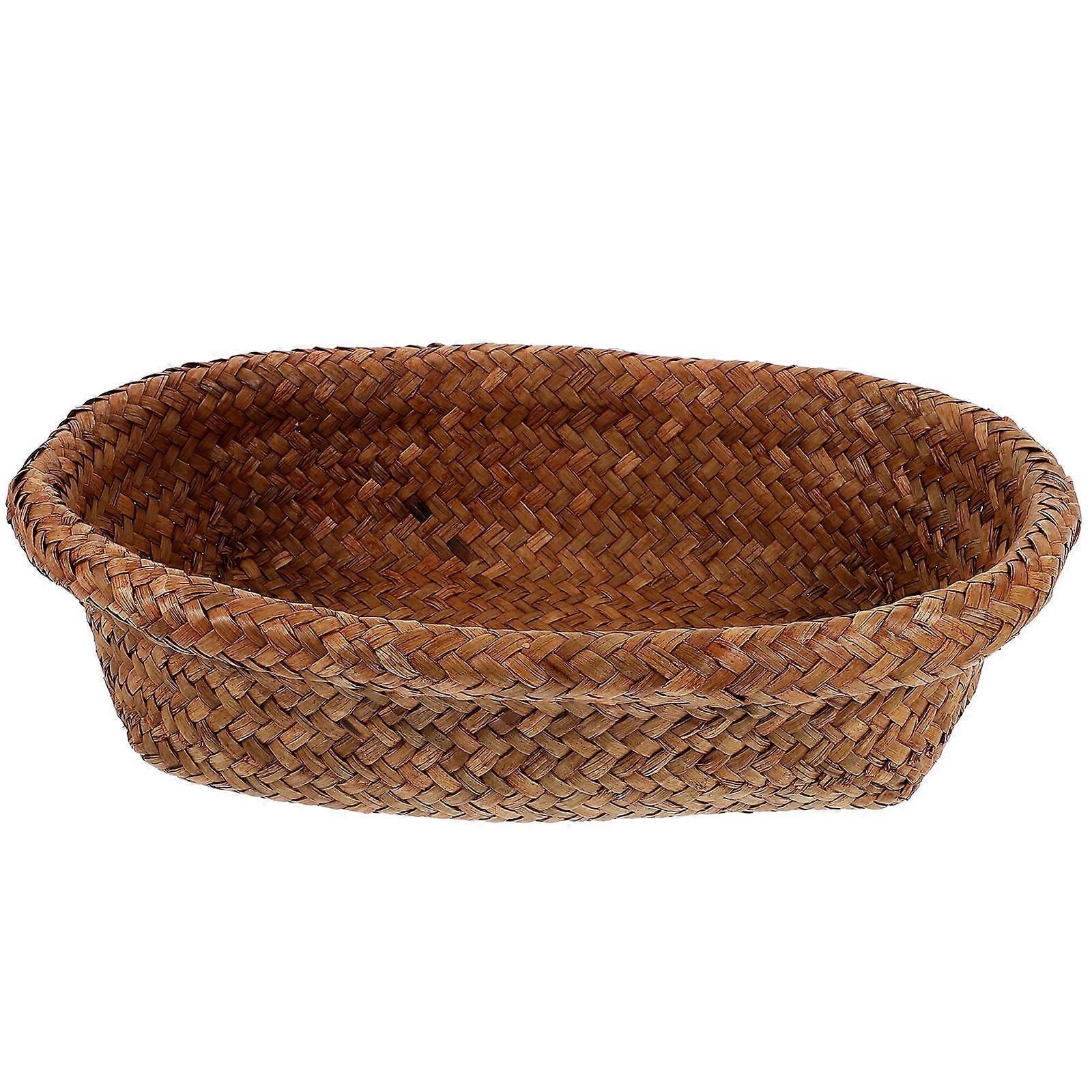 Rustic Woven Container For Storing Fruits And Snacks In Elegant Brown For Home Decor 1Pack